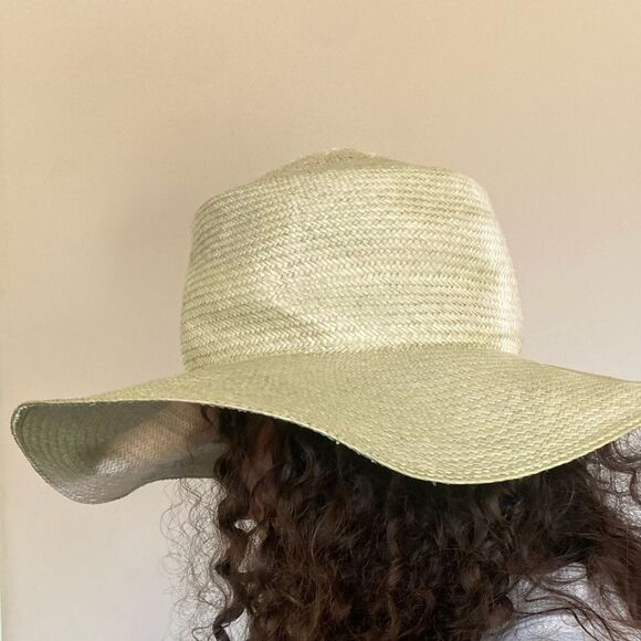 Anthropologie x Modern Monarchie Bicolor Straw Hat / Green & White/ Sz Medium main image 4